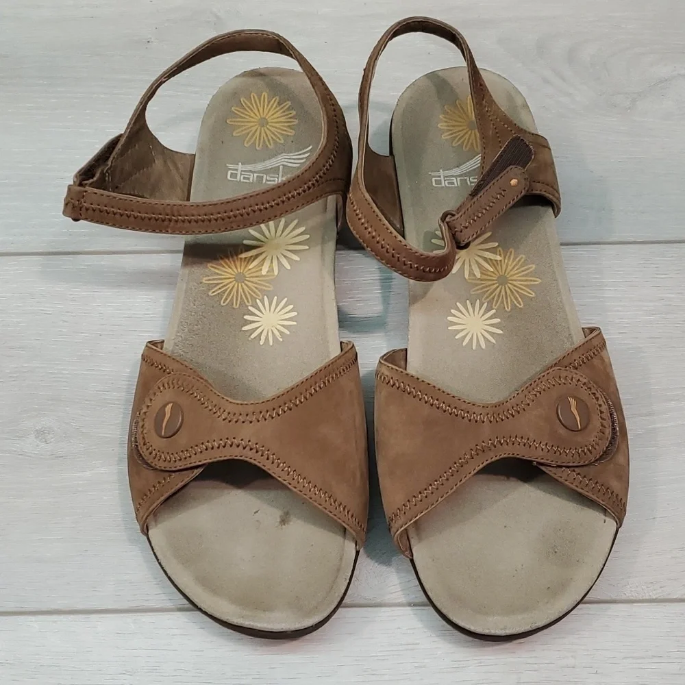 Dansko Women Iris Nubuck Comfort Leather Ankle Strap Sandals shoes sz 42/11.5-12